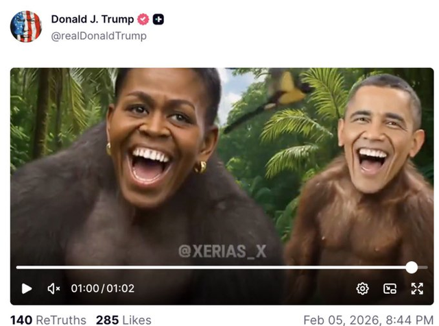 【動画あり】トランプ、オバマ夫妻をサルに見立てた動画をXに投稿し炎上→「職員が誤って投稿した」ｗｗｗｗ | 【動画あり】トランプ、オバマ夫妻をサルに見立てた動画をXに投稿し炎上→「職員が誤って投稿した」ｗｗｗｗ | 【動画あり】トランプ、オバマ夫妻をサルに見立てた動画をXに投稿し炎上→「職員が誤って投稿した」ｗｗｗｗ | やっちまった速報(画像09135804169780_3)